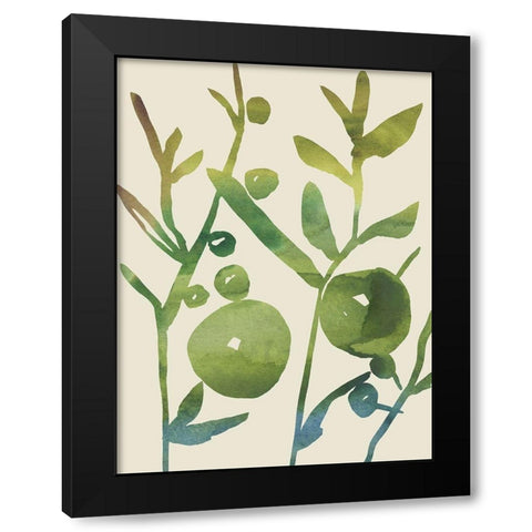 Spring Sprig I Black Modern Wood Framed Art Print with Double Matting by Zarris, Chariklia