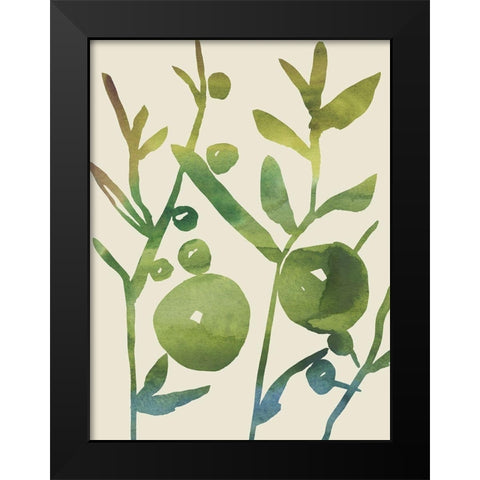 Spring Sprig I Black Modern Wood Framed Art Print by Zarris, Chariklia