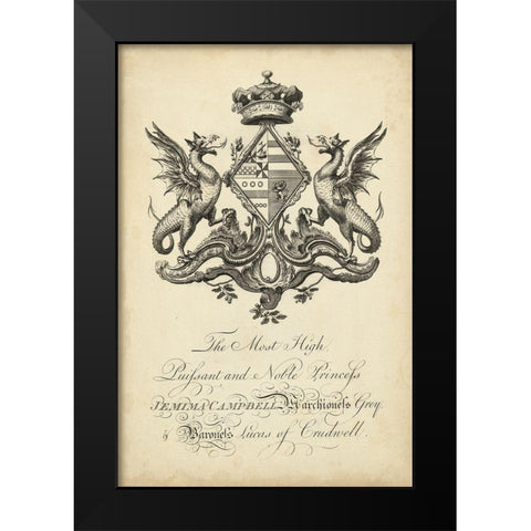 Peerage of England V Black Modern Wood Framed Art Print by Vision Studio