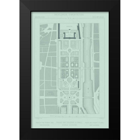 Mint and Slate Garden Plan II Black Modern Wood Framed Art Print by Vision Studio