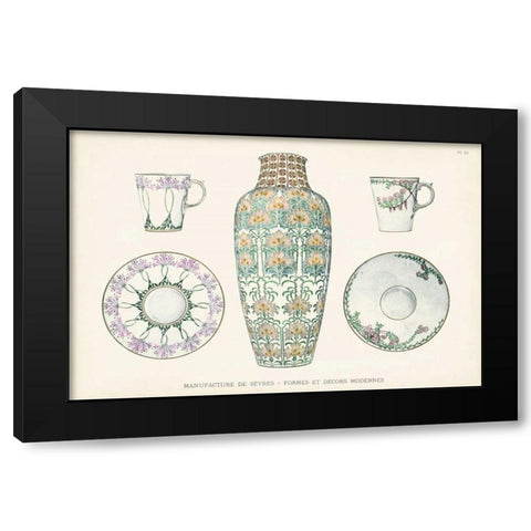 Sevres Porcelain Collection II Black Modern Wood Framed Art Print with Double Matting by Vision Studio