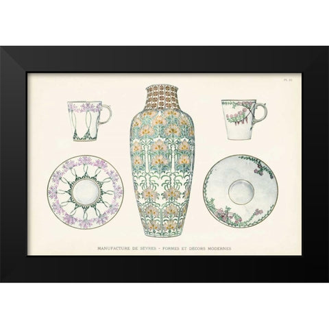Sevres Porcelain Collection II Black Modern Wood Framed Art Print by Vision Studio