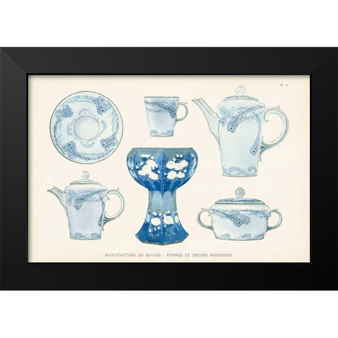 Sevres Porcelain Collection IV Black Modern Wood Framed Art Print by Vision Studio
