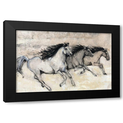 Horses in Motion II Black Modern Wood Framed Art Print by OToole, Tim