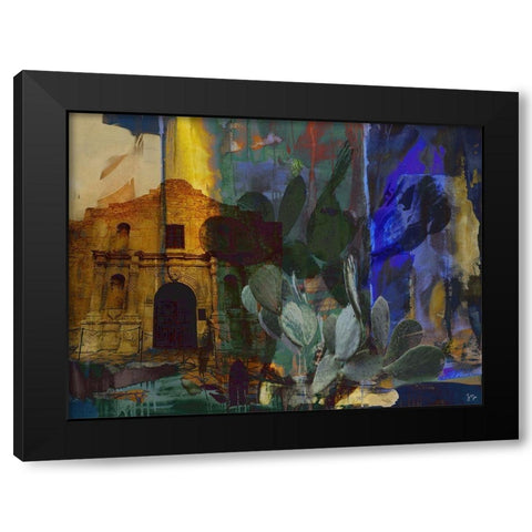36x48 San Antonio Collage (ASH) Black Modern Wood Framed Art Print by Jasper, Sisa