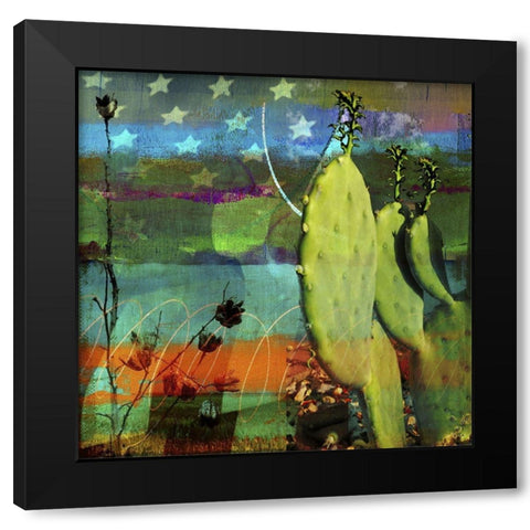 40x40 Cacuts and Flag Collage (ASH) Black Modern Wood Framed Art Print with Double Matting by Jasper, Sisa