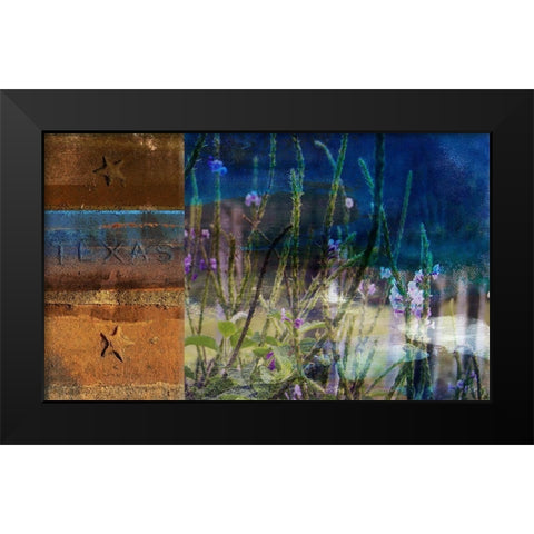 36x60 Texas Wildflowers (ASH) Black Modern Wood Framed Art Print by Jasper, Sisa