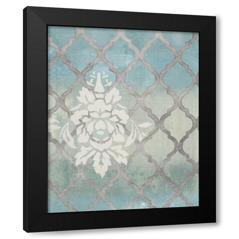 Teal and Arabesque II Black Modern Wood Framed Art Print by Studio W