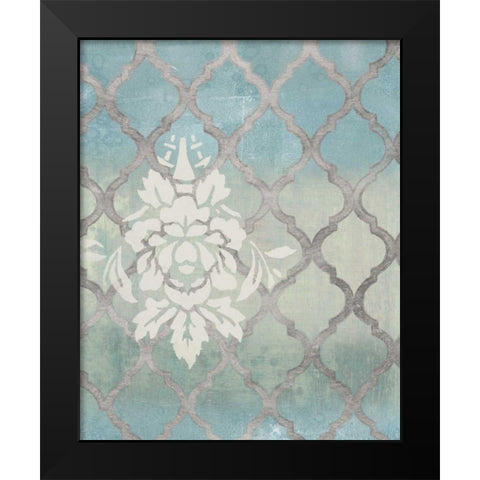 Teal and Arabesque II Black Modern Wood Framed Art Print by Studio W