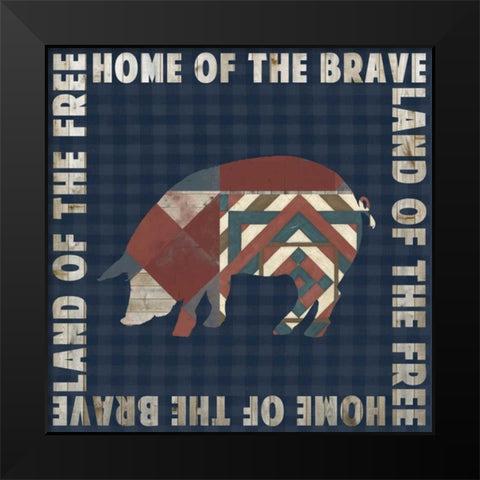 Fourth on the Farm Collection F. Black Modern Wood Framed Art Print by Studio W
