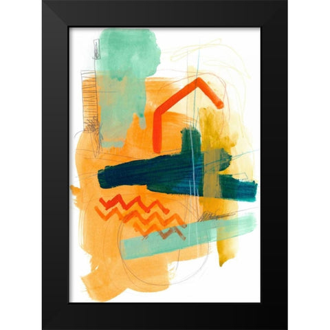 Fringe Aspect V Black Modern Wood Framed Art Print by Vess, June Erica