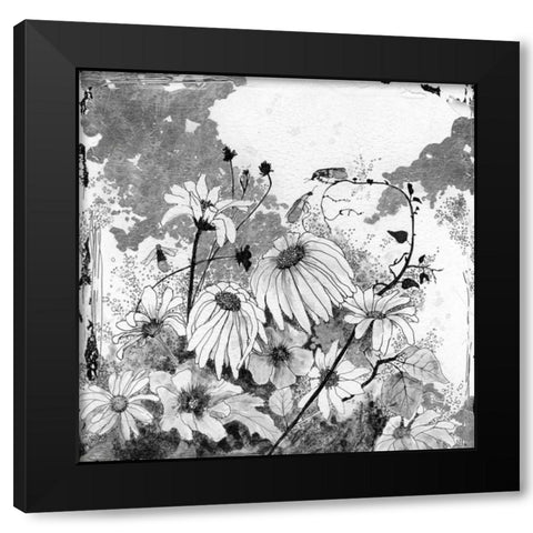 Izas Garden I Black Modern Wood Framed Art Print with Double Matting by Blixt, Ingrid