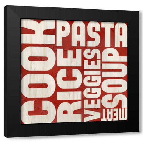 Small Kitchen Kitsch V Black Modern Wood Framed Art Print with Double Matting by Vess, June Erica