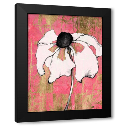 Acid Floral I Black Modern Wood Framed Art Print by Goldberger, Jennifer