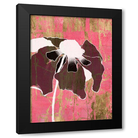 Acid Floral II Black Modern Wood Framed Art Print by Goldberger, Jennifer