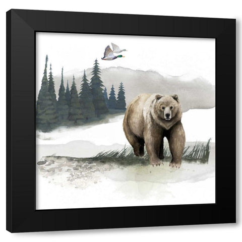 Lodge Landscape I Black Modern Wood Framed Art Print by Grace Popp