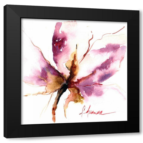 Blooms Hermanas I Black Modern Wood Framed Art Print by Herrera, Leticia