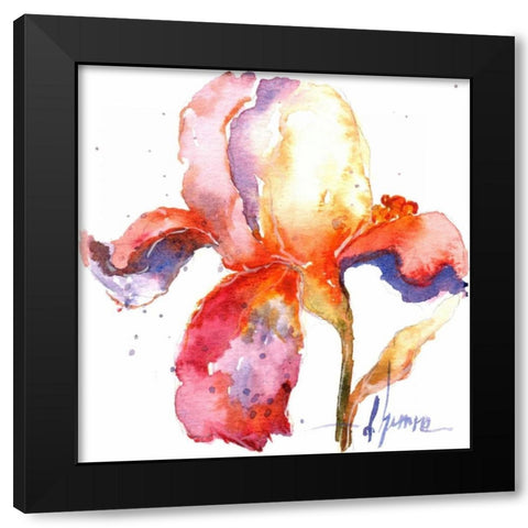 Blooms Hermanas II Black Modern Wood Framed Art Print by Herrera, Leticia