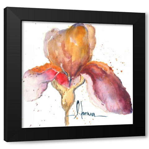 Blooms Hermanas III Black Modern Wood Framed Art Print by Herrera, Leticia