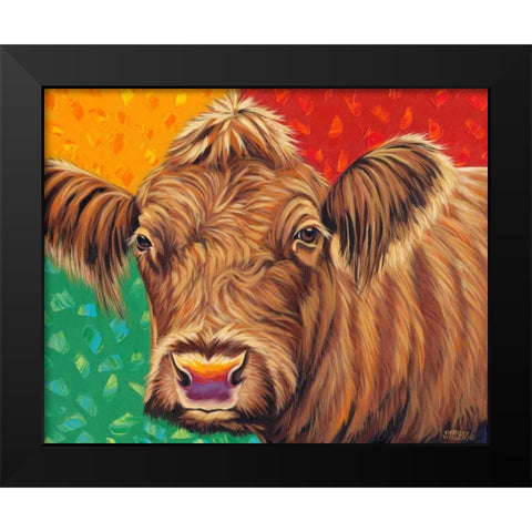 Colorful Country Cows II Black Modern Wood Framed Art Print by Vitaletti, Carolee