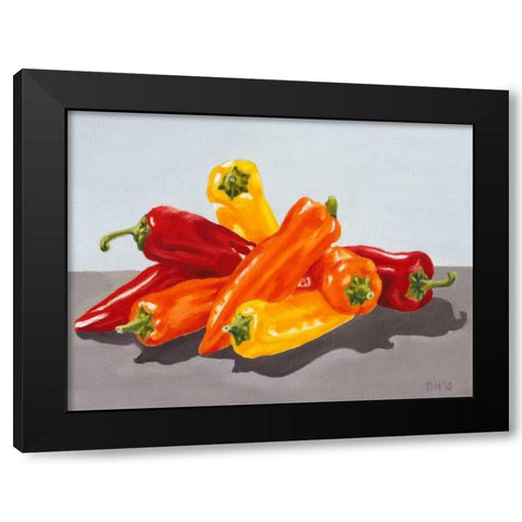 Pepper Collection I Black Modern Wood Framed Art Print with Double Matting by Miller, Dianne