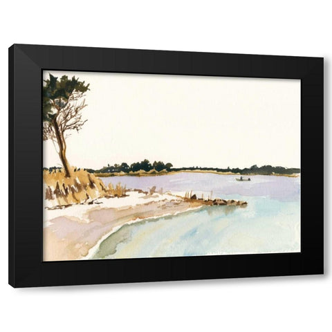 Minimalist Coastline I Black Modern Wood Framed Art Print with Double Matting by Miller, Dianne