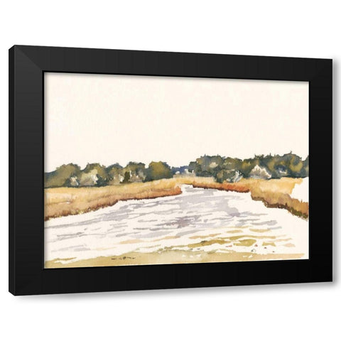 Minimalist Coastline II Black Modern Wood Framed Art Print with Double Matting by Miller, Dianne