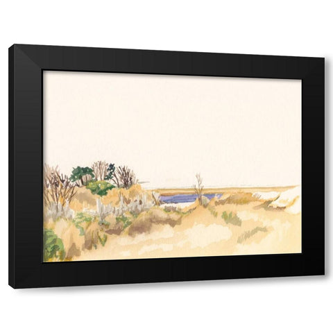Minimalist Coastline III Black Modern Wood Framed Art Print with Double Matting by Miller, Dianne