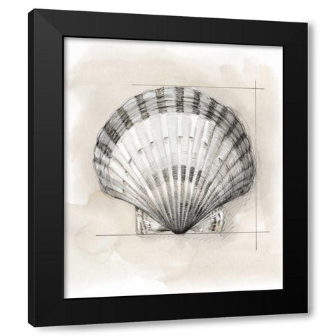 Shell Schematic III Black Modern Wood Framed Art Print by Meagher, Megan