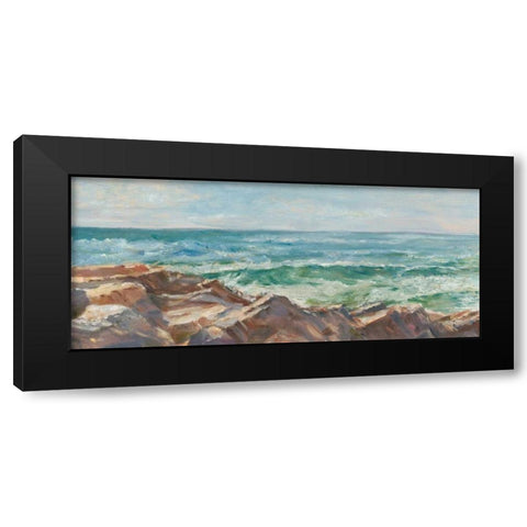 Impasto Ocean View III Black Modern Wood Framed Art Print with Double Matting by Harper, Ethan