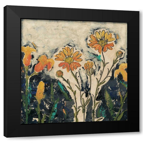 Floral Cutout II Black Modern Wood Framed Art Print with Double Matting by Meagher, Megan