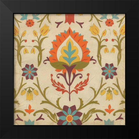 Vintage Damask II Black Modern Wood Framed Art Print by Vess, June Erica