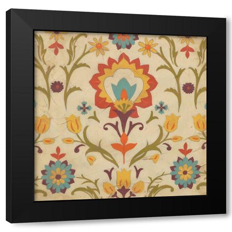 Vintage Damask IV Black Modern Wood Framed Art Print with Double Matting by Vess, June Erica