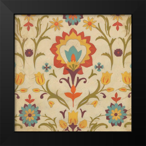Vintage Damask IV Black Modern Wood Framed Art Print by Vess, June Erica