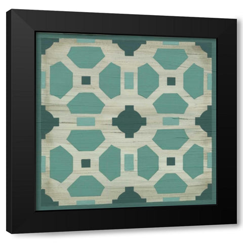 Verdigris Garden Tile IV Black Modern Wood Framed Art Print with Double Matting by Vess, June Erica