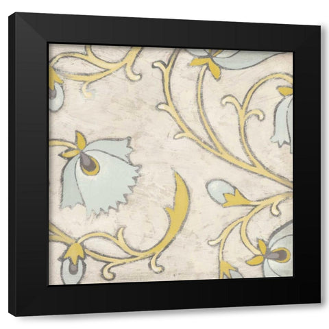 Spa Floral Fresco I Black Modern Wood Framed Art Print by Vess, June Erica