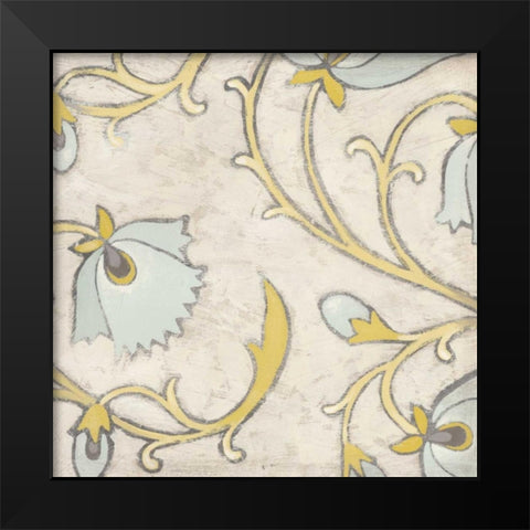Spa Floral Fresco I Black Modern Wood Framed Art Print by Vess, June Erica
