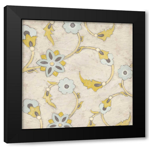 Spa Floral Fresco II Black Modern Wood Framed Art Print with Double Matting by Vess, June Erica