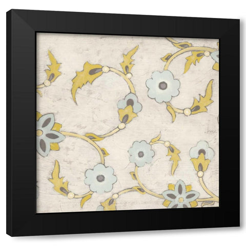 Spa Floral Fresco III Black Modern Wood Framed Art Print by Vess, June Erica