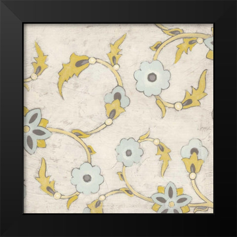 Spa Floral Fresco III Black Modern Wood Framed Art Print by Vess, June Erica