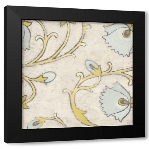 Spa Floral Fresco IV Black Modern Wood Framed Art Print by Vess, June Erica