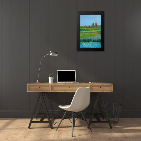Impressionist Meadow II Black Modern Wood Framed Art Print by Altug, Mehmet