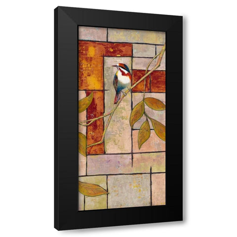 Textured Bird Panel II Black Modern Wood Framed Art Print with Double Matting by Altug, Mehmet