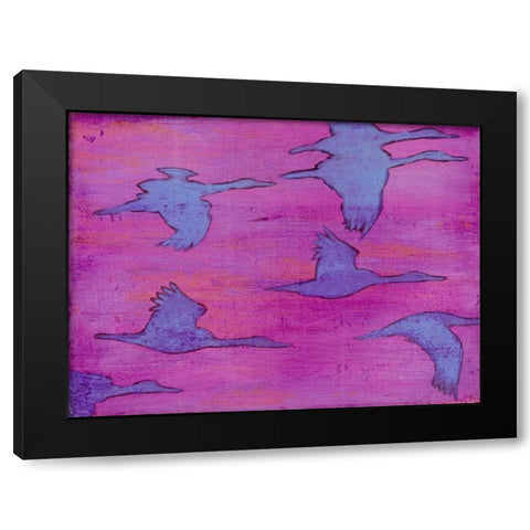 Flying Silhouettes I Black Modern Wood Framed Art Print with Double Matting by Altug, Mehmet