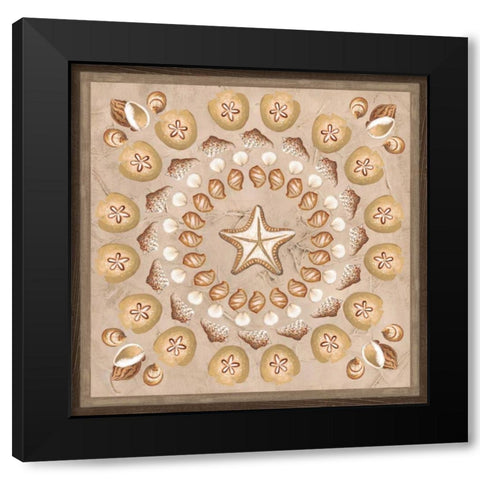 La Mer Medallions I Black Modern Wood Framed Art Print by Vess, June Erica