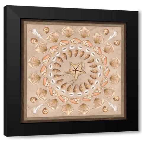 La Mer Medallions II Black Modern Wood Framed Art Print with Double Matting by Vess, June Erica