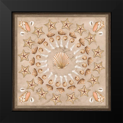 La Mer Medallions IV Black Modern Wood Framed Art Print by Vess, June Erica