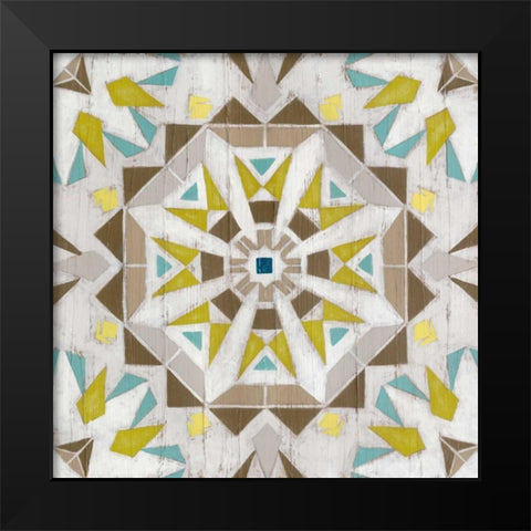 Driftwood Mandala I Black Modern Wood Framed Art Print by Vess, June Erica