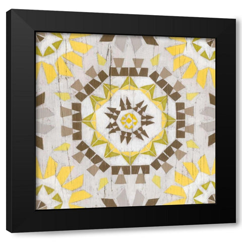 Driftwood Mandala IV Black Modern Wood Framed Art Print by Vess, June Erica