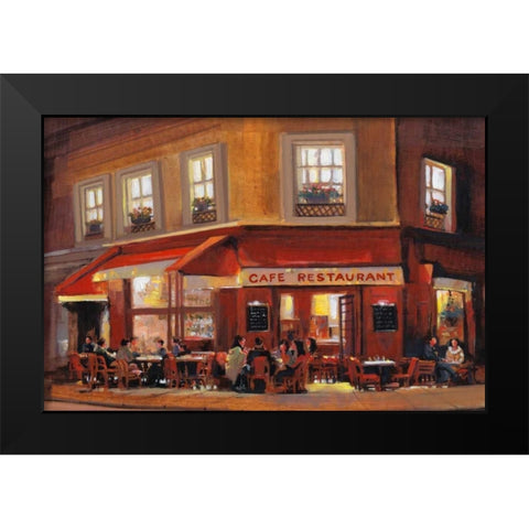 Bistro II Black Modern Wood Framed Art Print by OToole, Tim